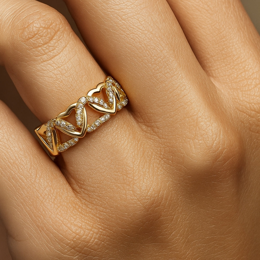Julia – Anillo dorado calado