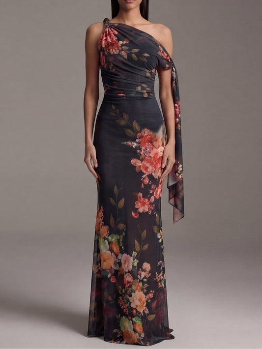 Carmen | Vestido Maxi Plisado Hombro Descubierto