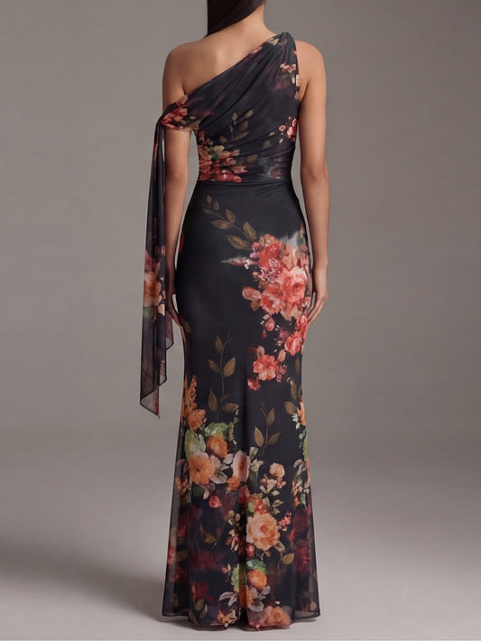 Carmen | Vestido Maxi Plisado Hombro Descubierto