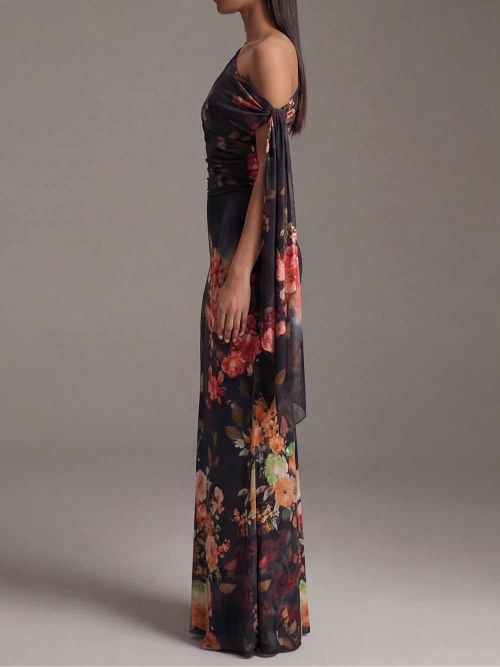 Carmen | Vestido Maxi Plisado Hombro Descubierto