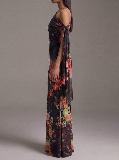 Carmen | Vestido Maxi Plisado Hombro Descubierto