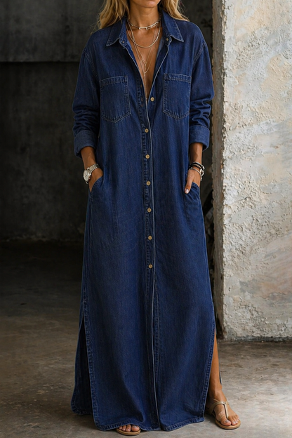 Marta vestido camisero denim