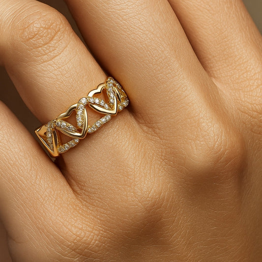 Julia – Anillo dorado calado