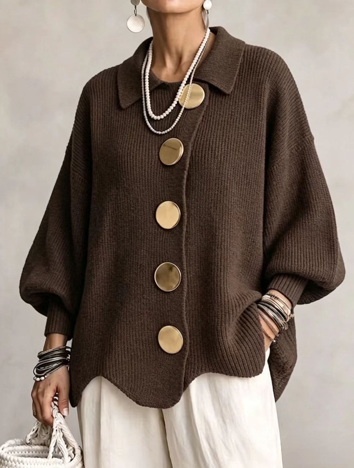 Dora cárdigan oversize - Marrón