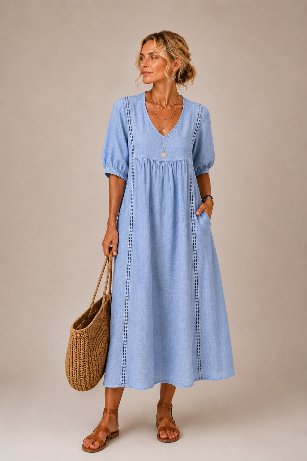 Sefi vestido midi veraniego detalle