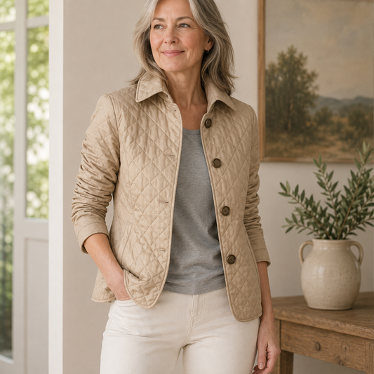Chloé chaqueta acolchada color beige