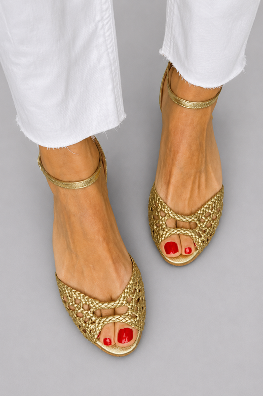Isadora - sandalias trenzadas doradas