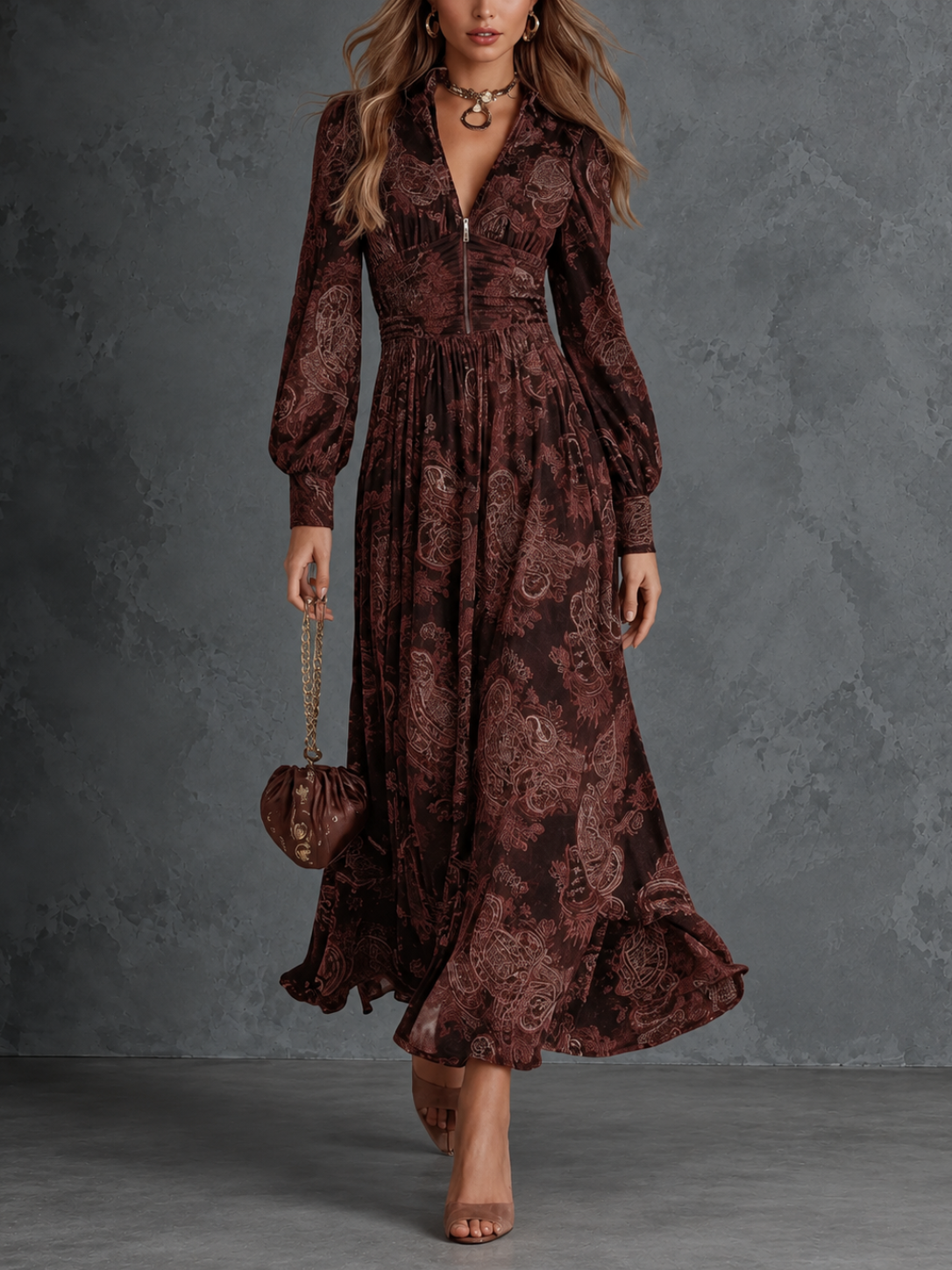 Emma | Vestido camisero largo con cuello clásico