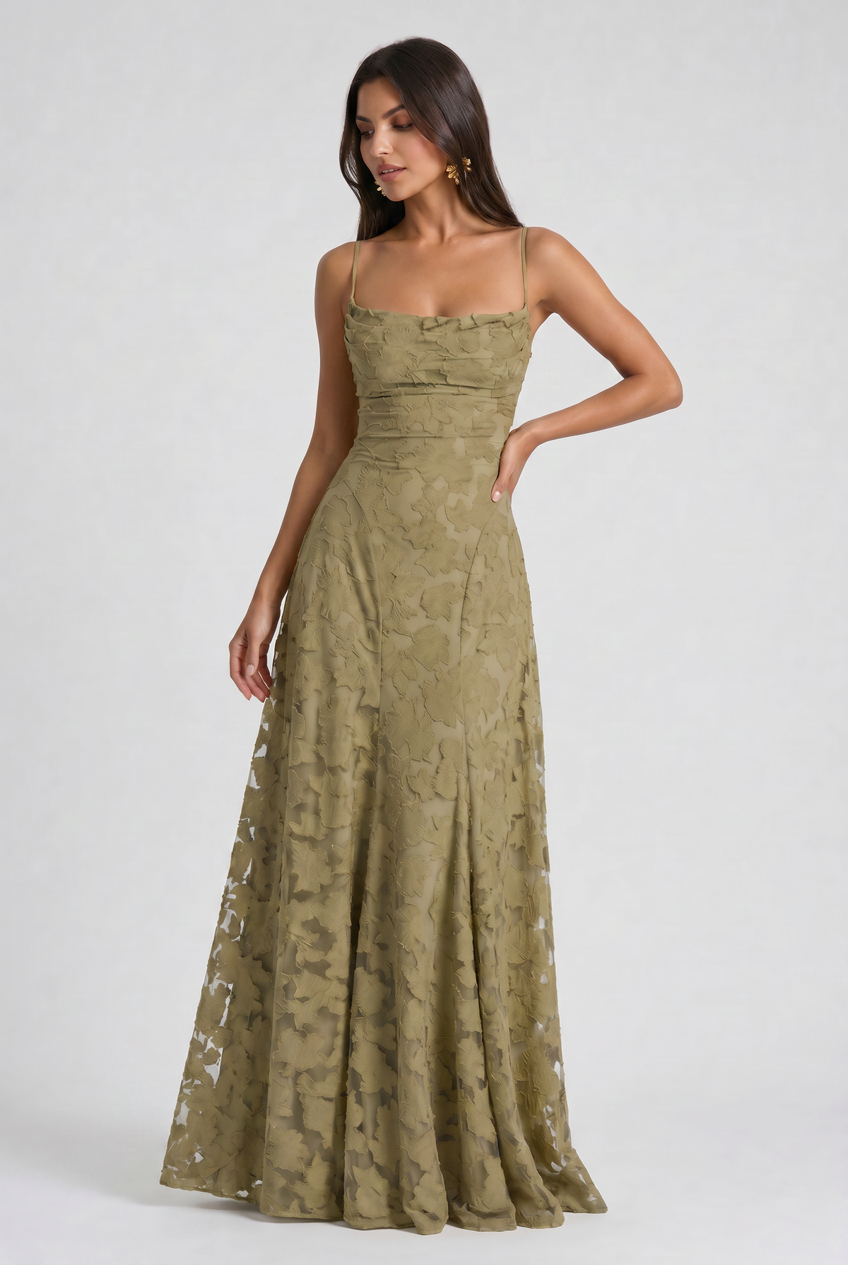 Louise Vestido Maxi Drapeado