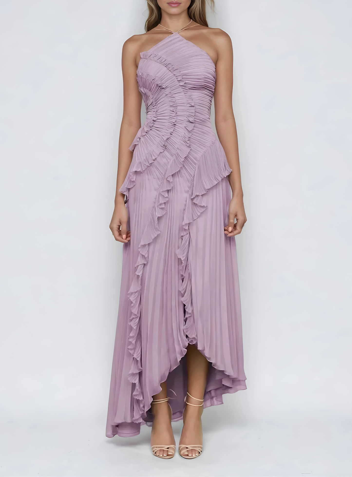 Vestido Halter de Volantes Aranza