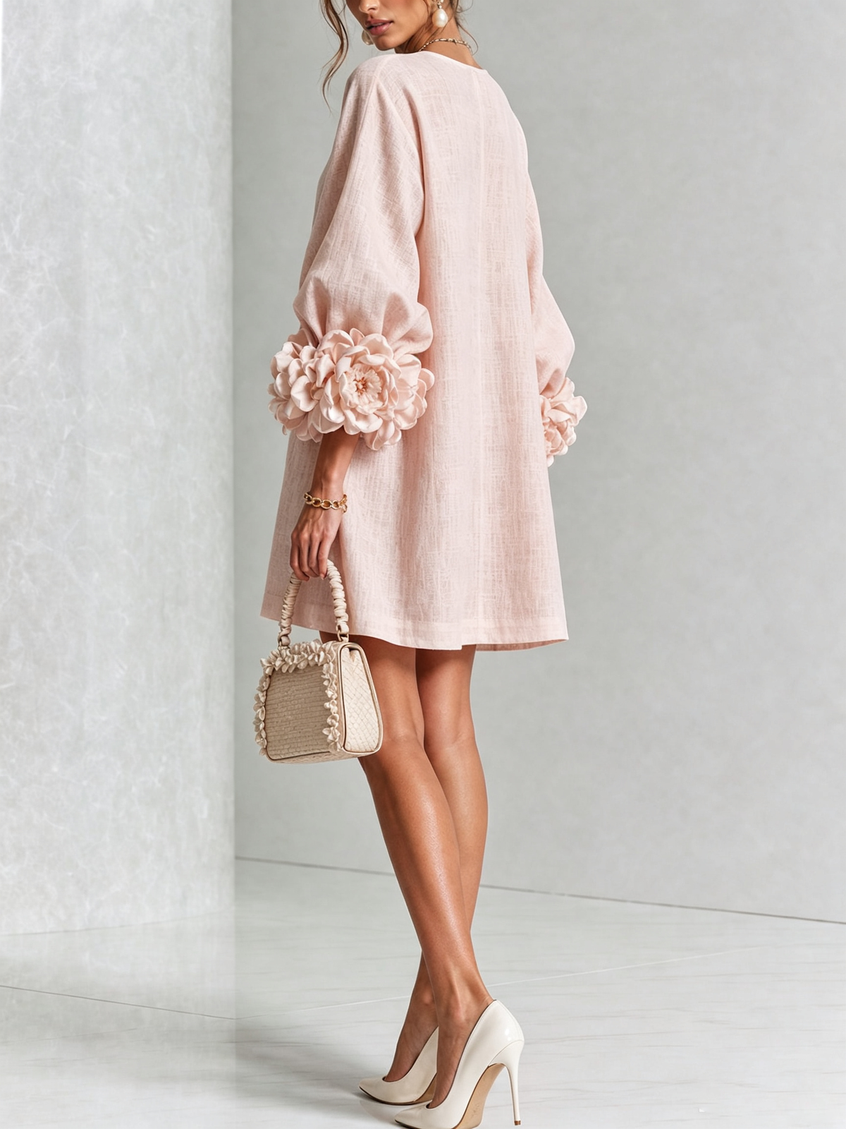 Élodie Vestido Floral Abotonado - Rosa