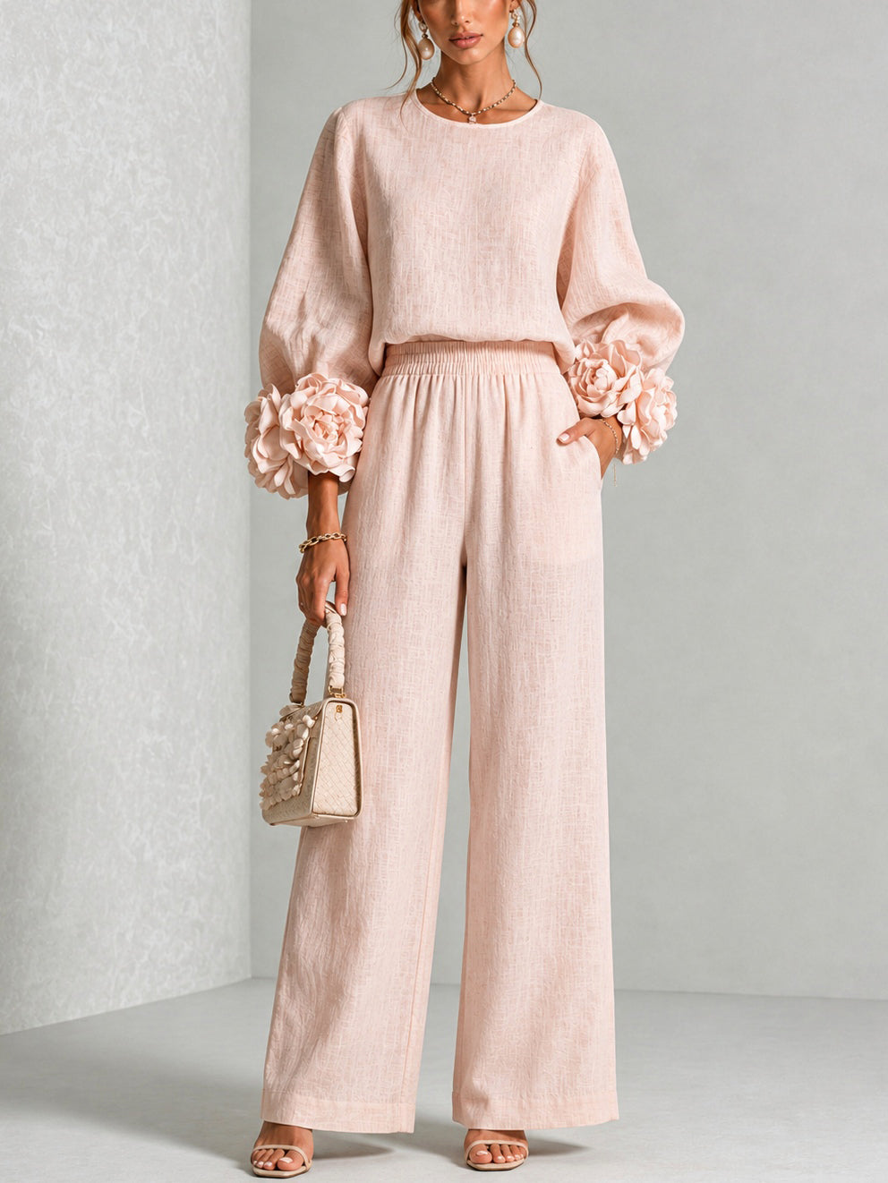Adriana | Conjunto Floral con Volantes en Puño