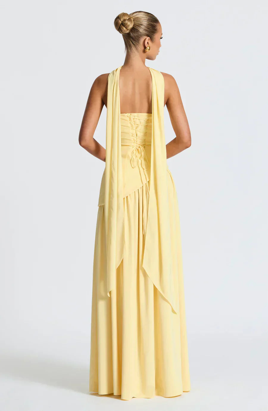 Vestido de Gala Plisado Atenas con Espalda Infinita
