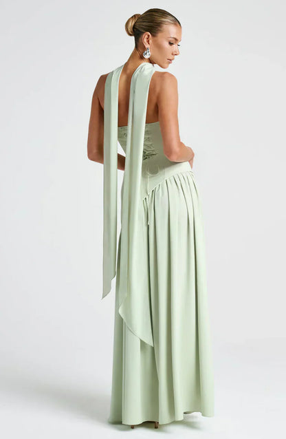 Vestido de Gala Plisado Atenas con Espalda Infinita