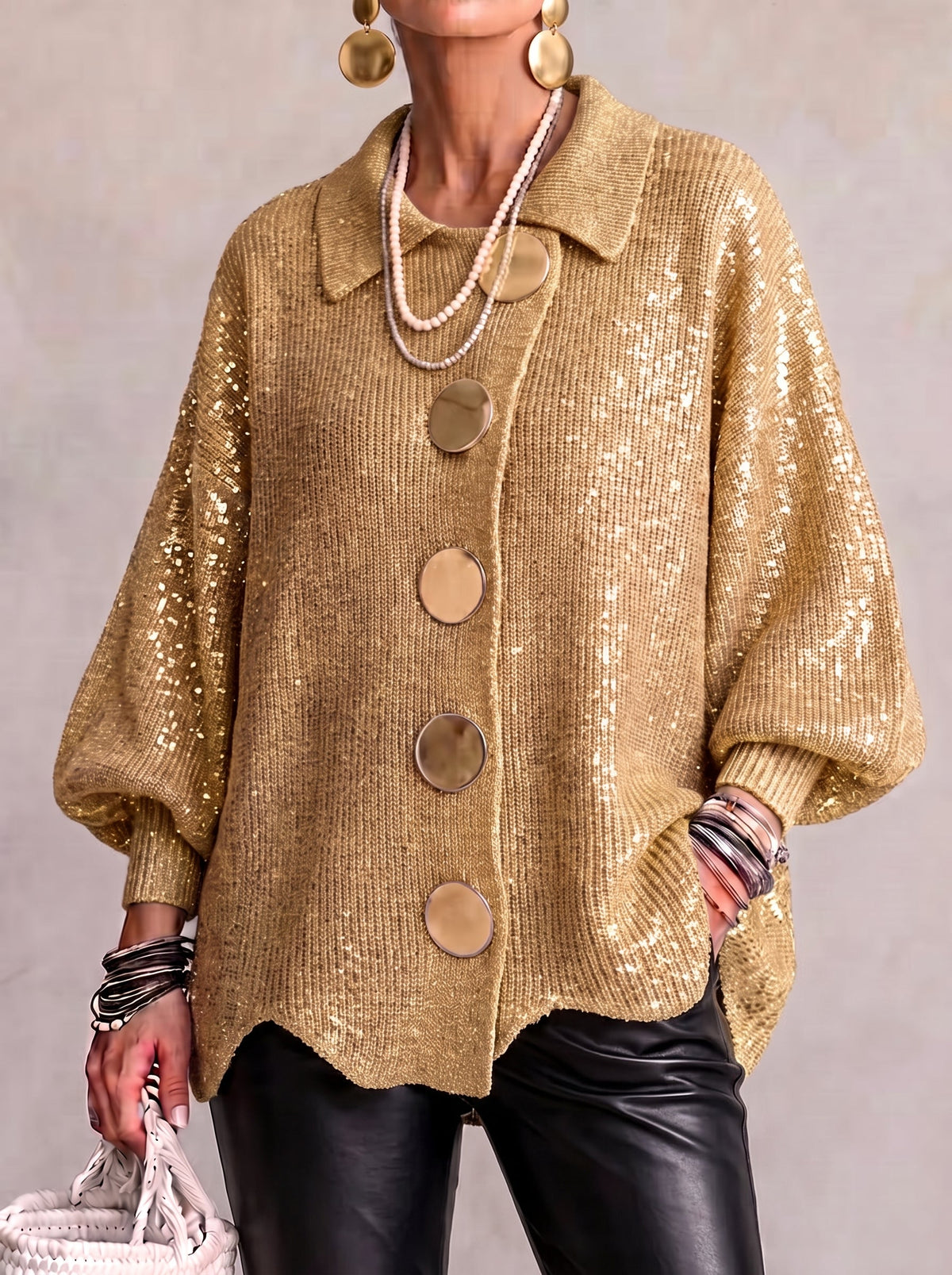Dora cárdigan oversize - Oro