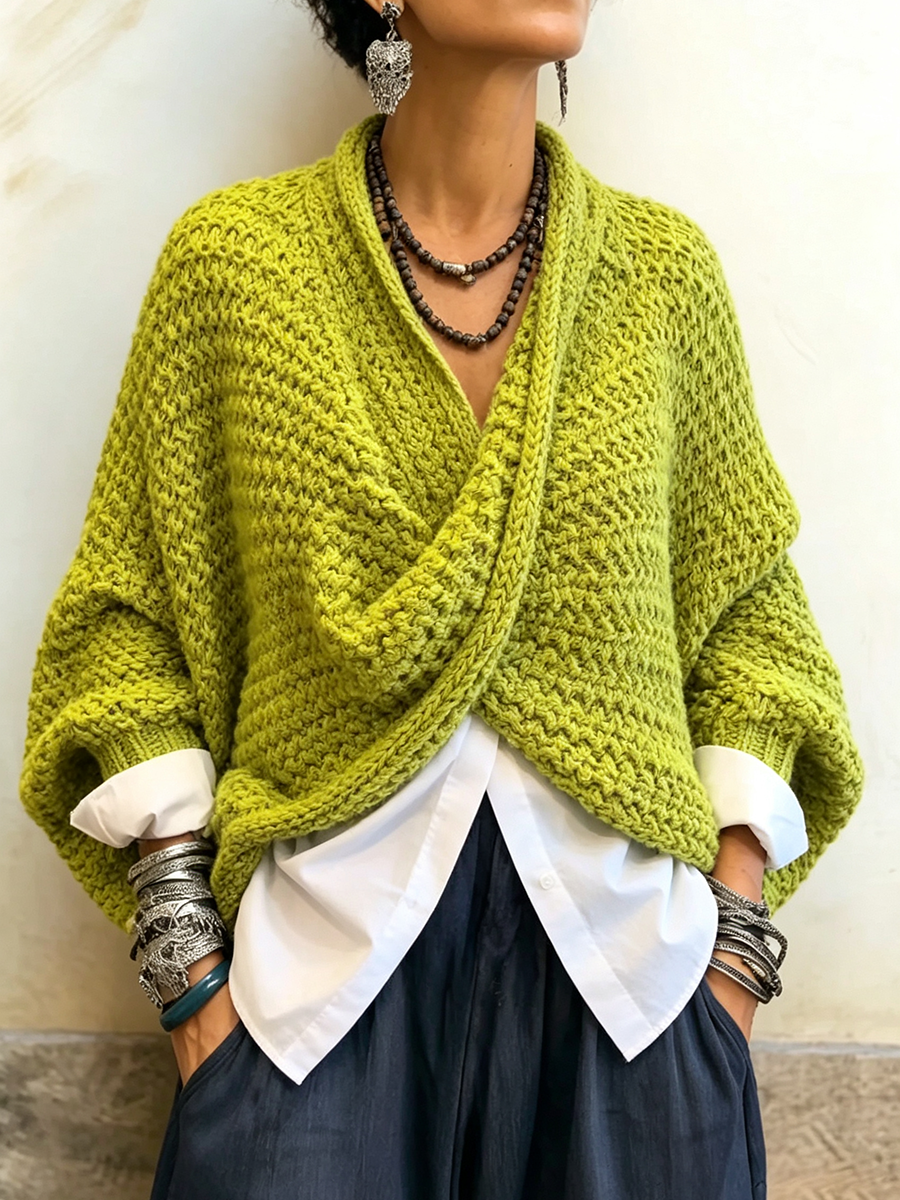 Adela - jersey oversize verde