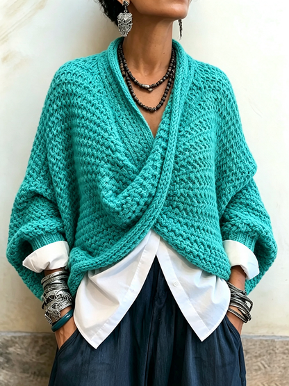 Adela - jersey oversize turquesa