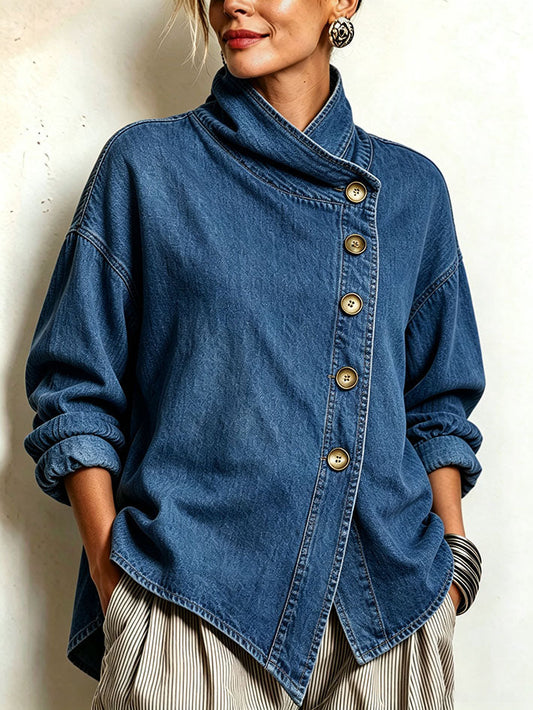 Camisa vaquera oversize asimétrica - Bianca Sarto