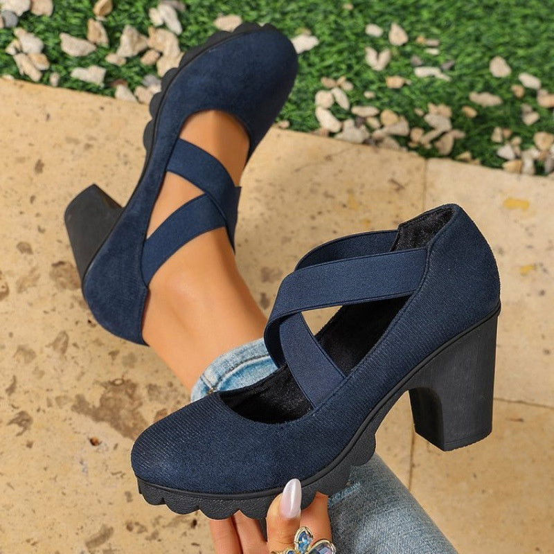 Lola zapatos plataforma - Azul Ante