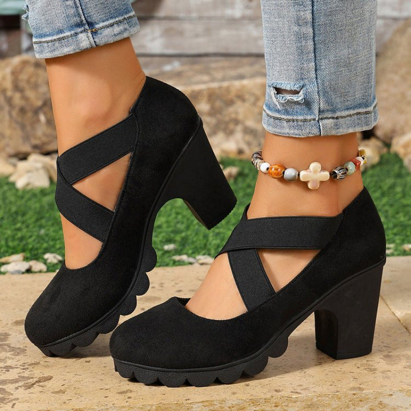Lola zapatos plataforma - Negro Ante