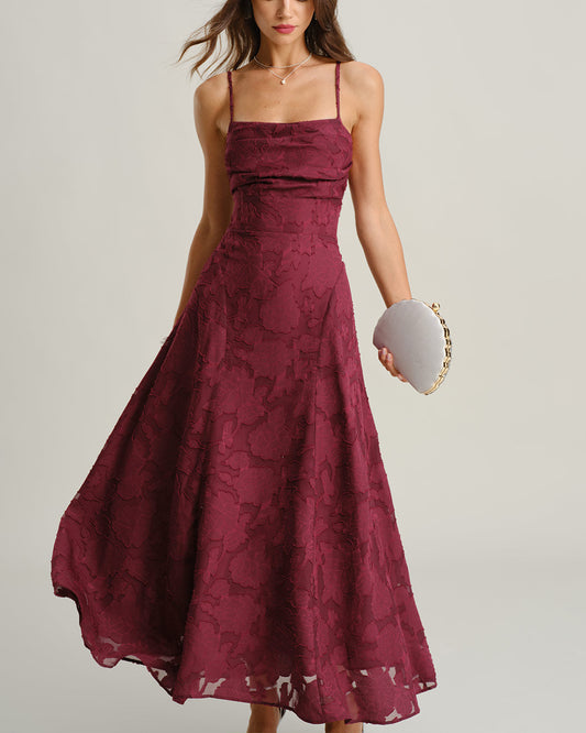Amalia | Vestido Jacquard Slip Maxi